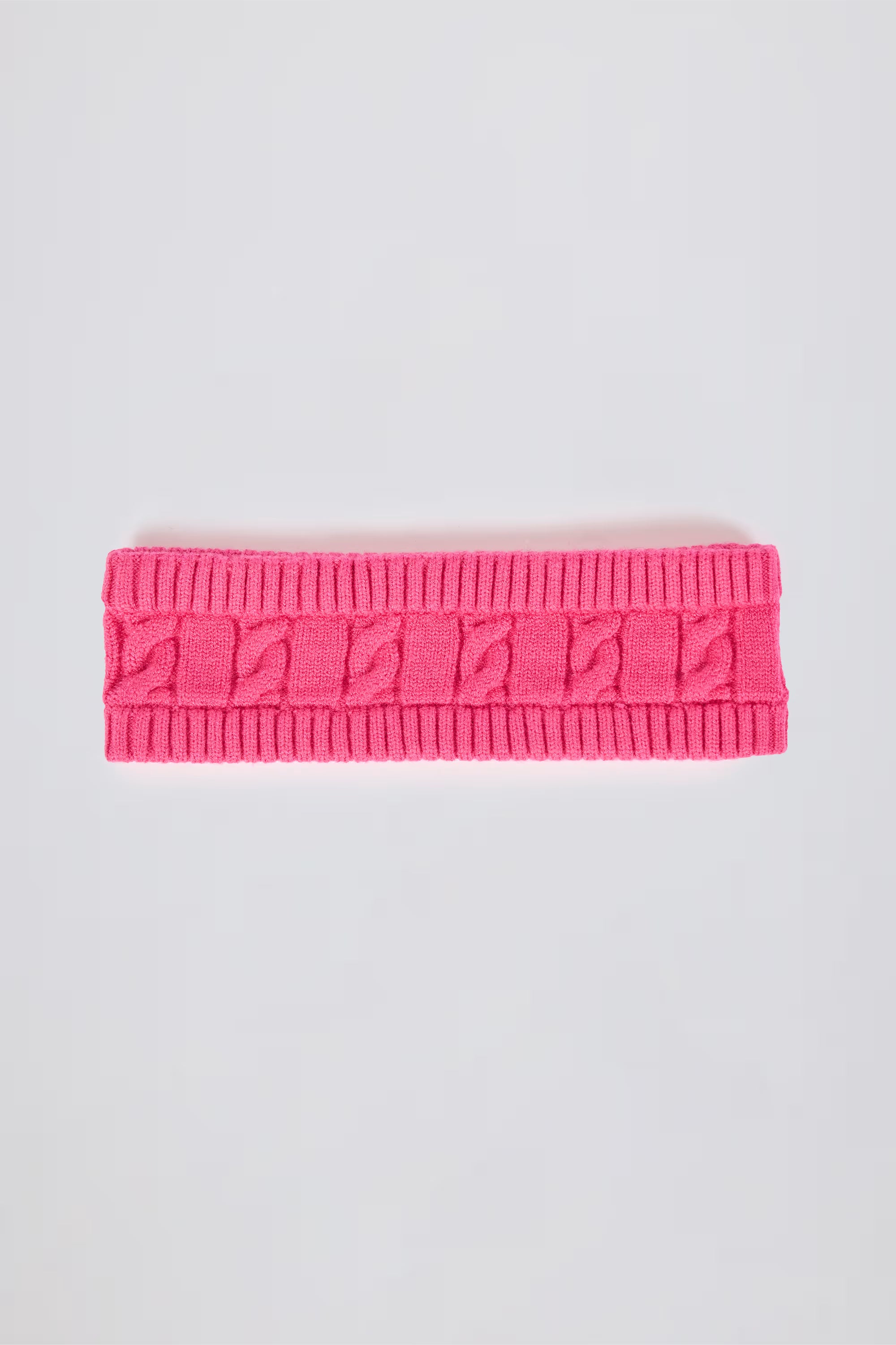 Cable-Knit Headband in Hot Pink